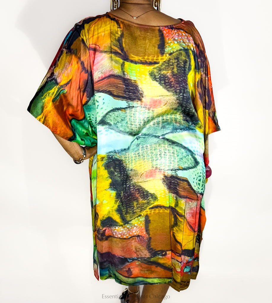 KikiSol Red Abstract Kaftan - Essential Elements Chicago
