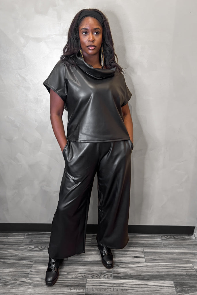 Kozan Suki Faux Leather Top - Essential Elements Chicago