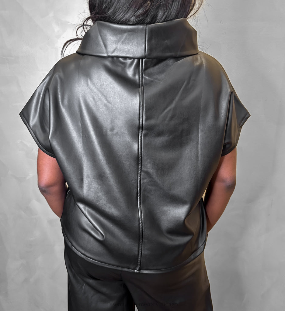 Kozan Suki Faux Leather Top - Essential Elements Chicago