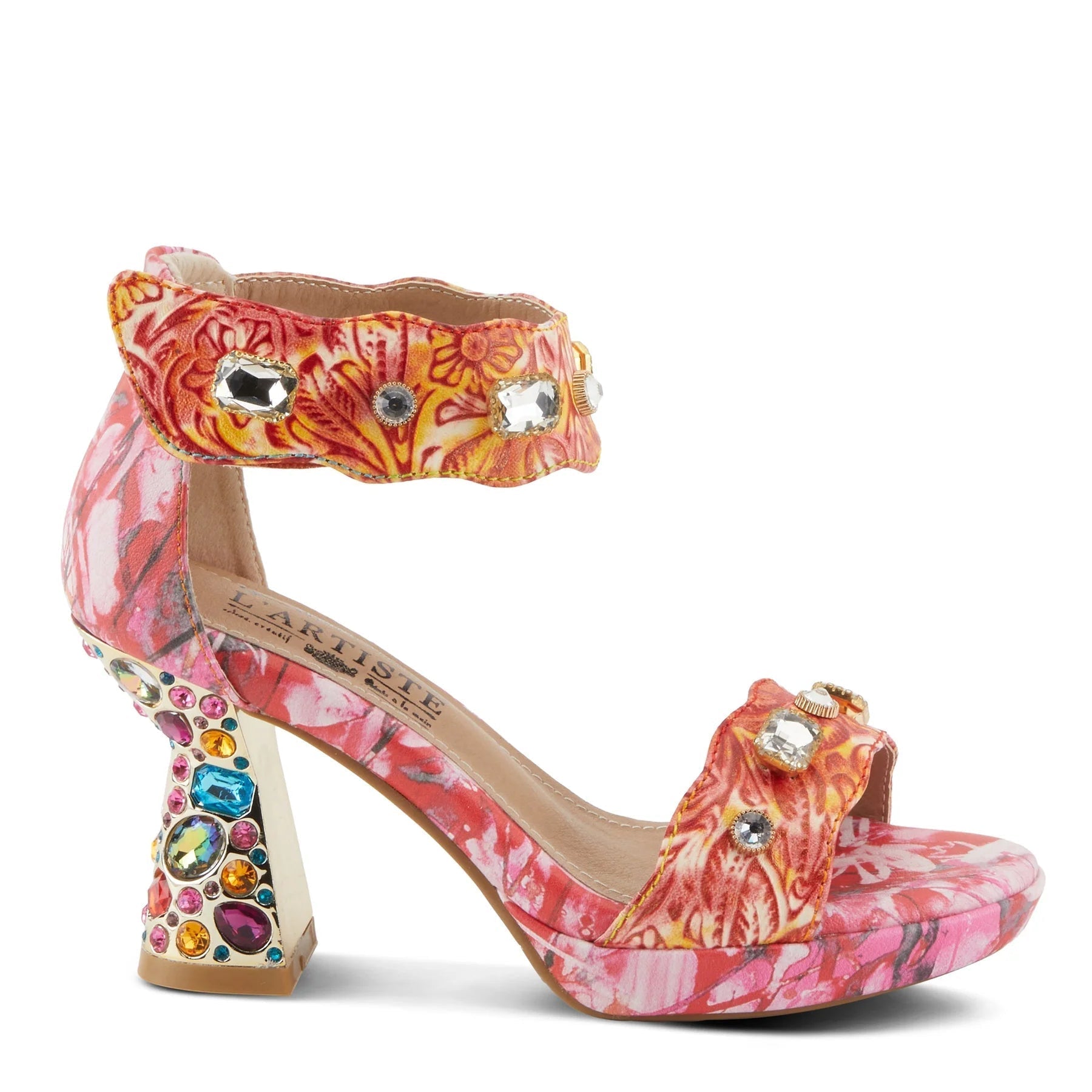 L'Artiste Jewel Sandal, Red - Essential Elements Chicago