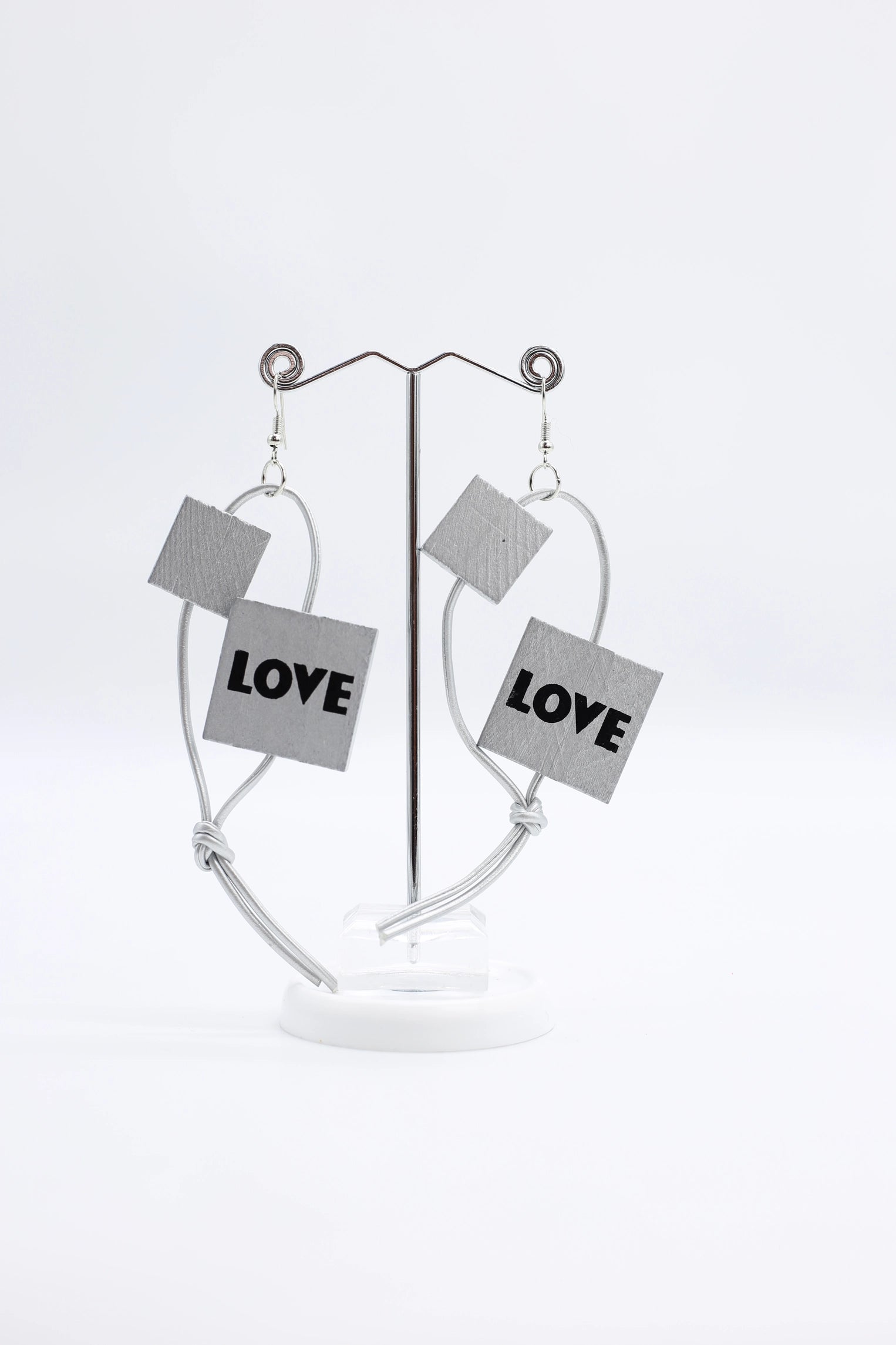 Jianhui Leatherette LOVE Earrings