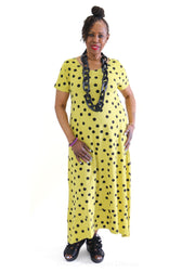 Matthildur Ayala Dress Lemon Mdots Small Clothing - Dress by MATT-ILDUR | Essential Elements Chicago