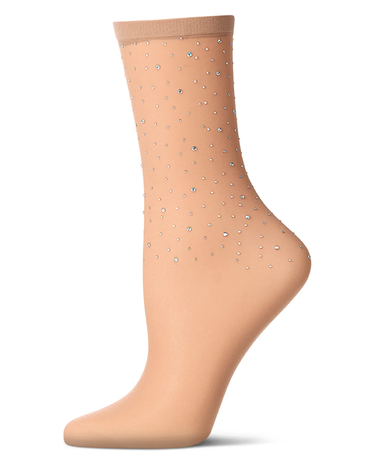 MeMoi All Over Rhinestone Sheer Crew Sock - Essential Elements Chicago