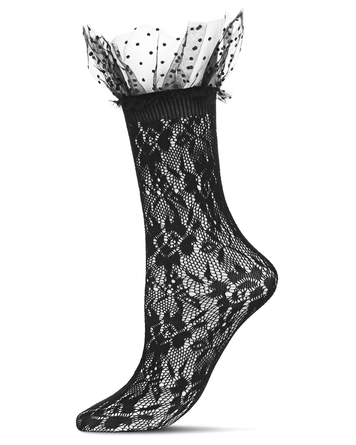 MeMoi Floral Lace Crew Sock - Essential Elements Chicago