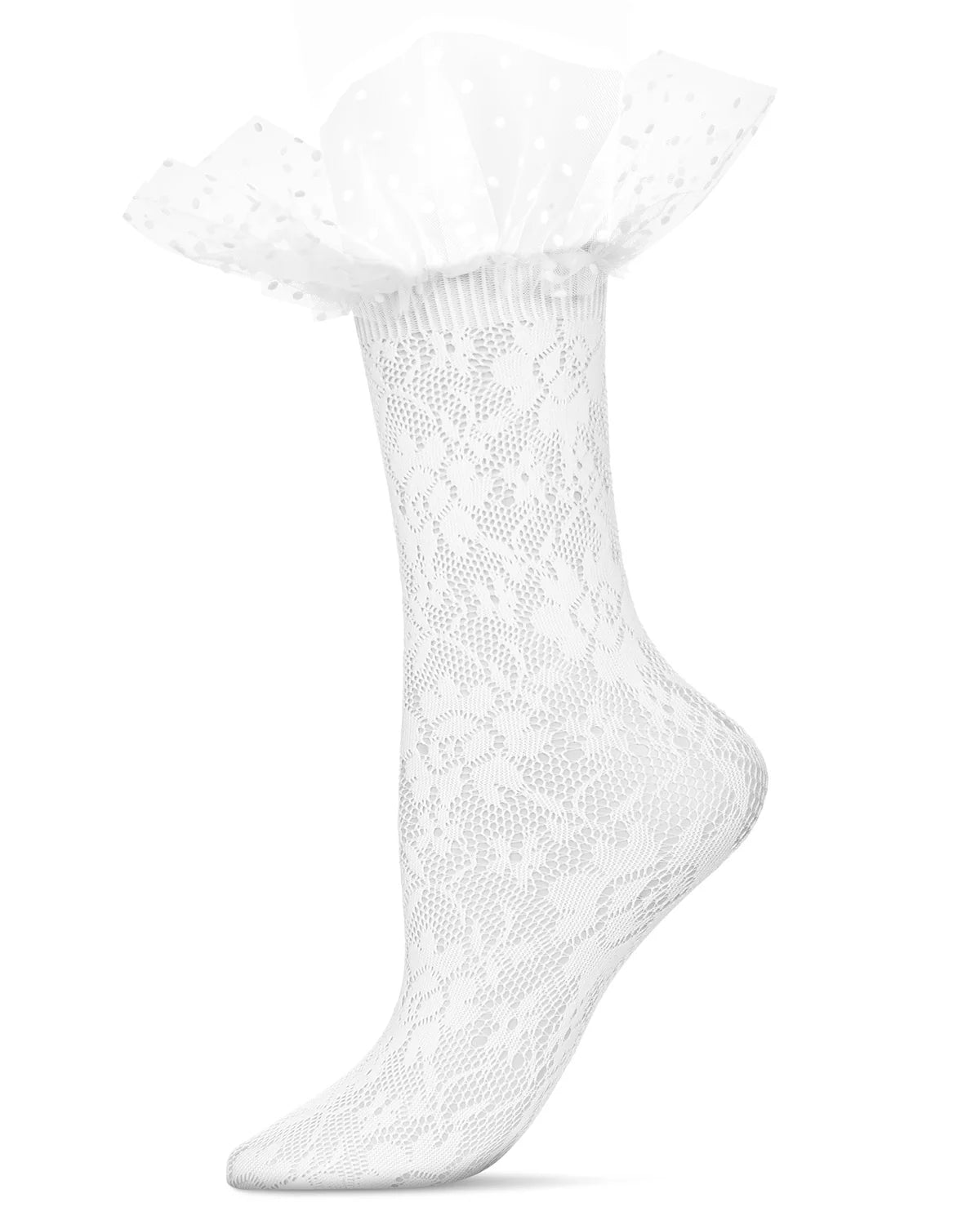 MeMoi Floral Lace Crew Sock - Essential Elements Chicago