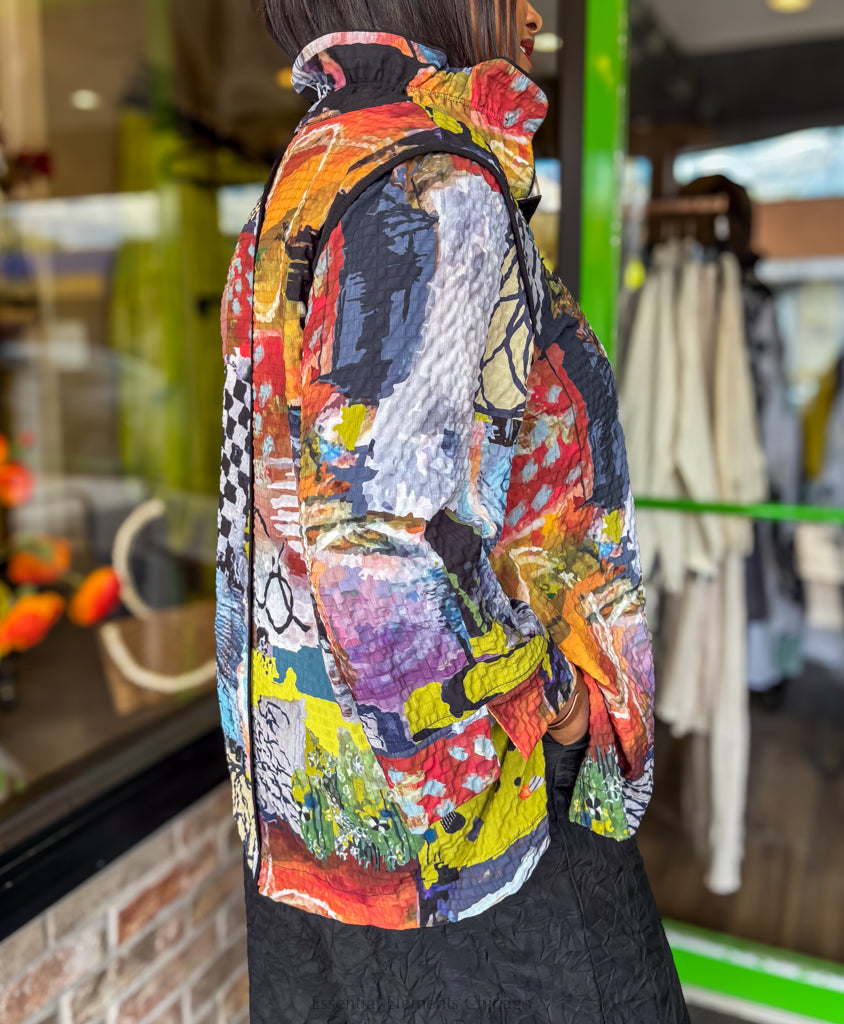 Moonlight Wire Collar Top, Graffiti - Essential Elements Chicago
