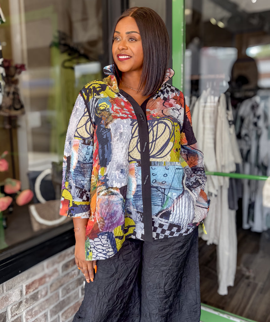 Moonlight Wire Collar Top, Graffiti - Essential Elements Chicago