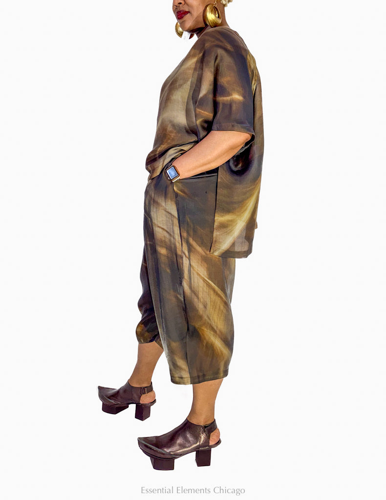 Moyuru Fluid Pants, Brown - Essential Elements Chicago