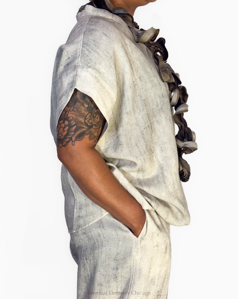 Moyuru Textured Top, Grey - Essential Elements Chicago