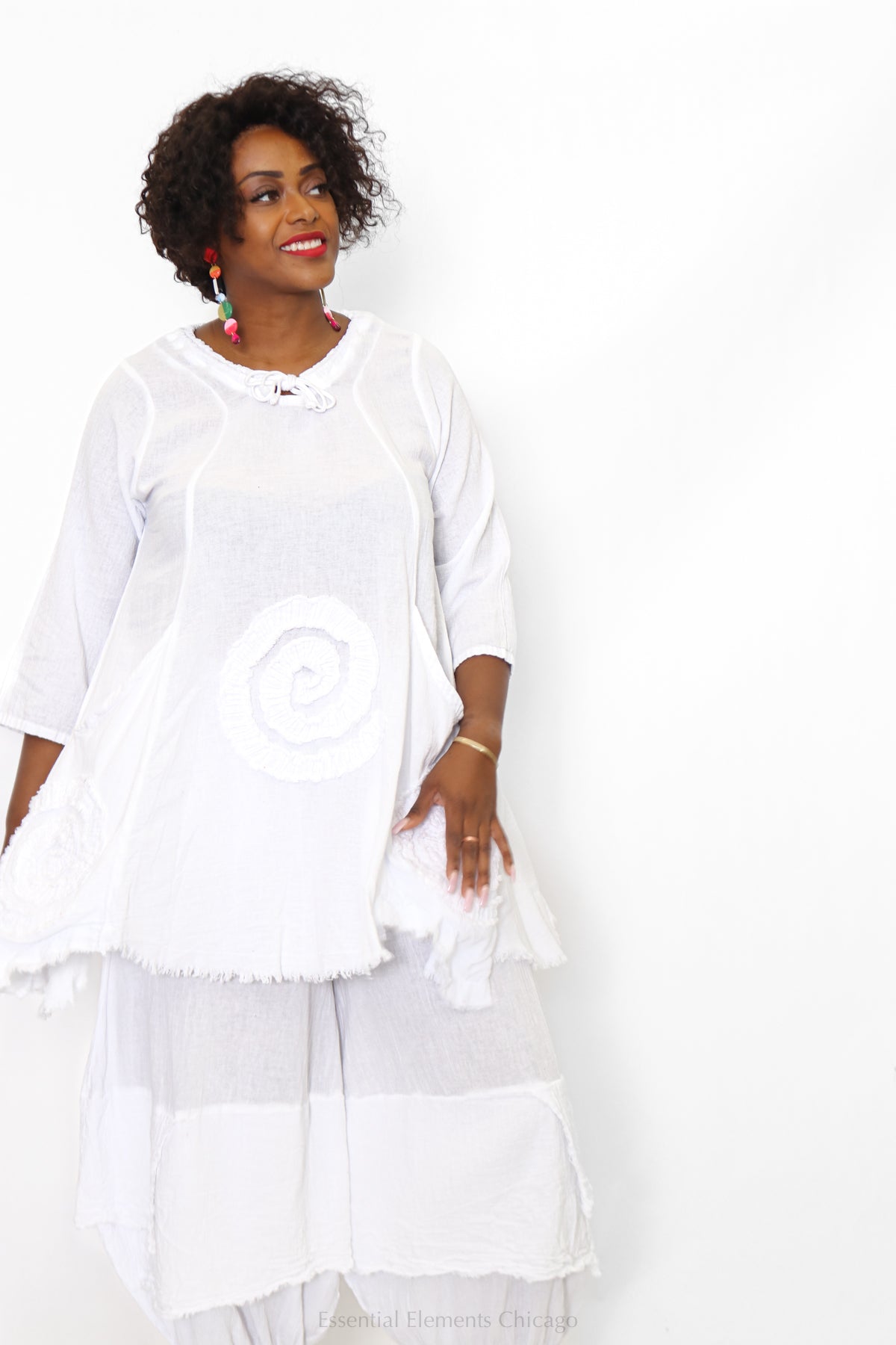 Oh My Gauze Circle Top, Snow - Essential Elements Chicago