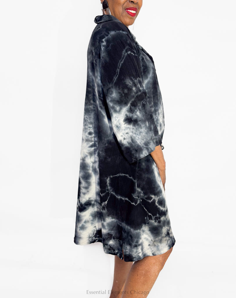 Oh My Gauze Shelly Dress, Marble Black - Essential Elements Chicago