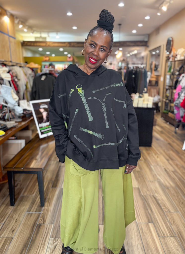 Paper Temples Neon Ombre Zipper Hoodie