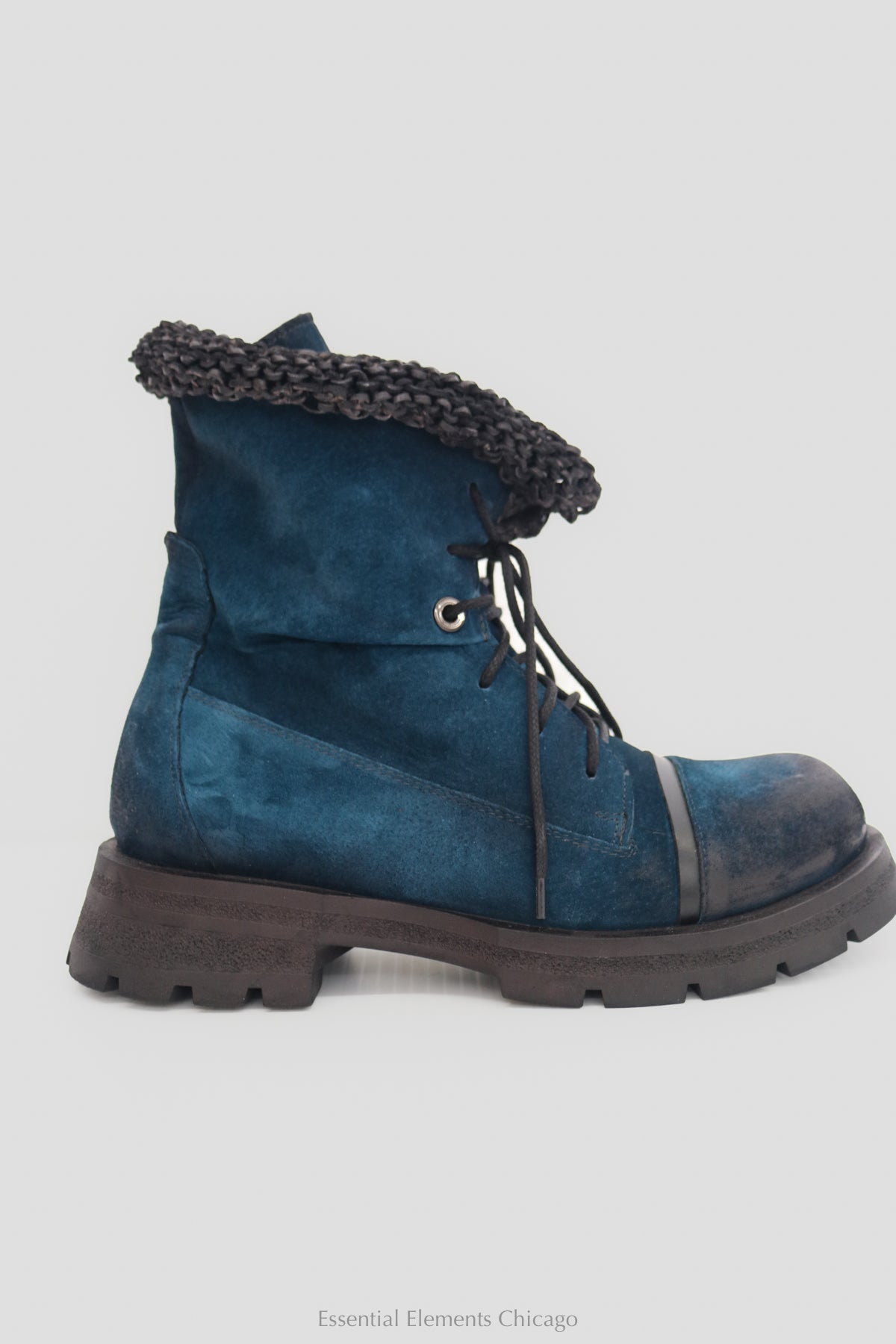 Papucei Jason Leather Boots - Blue - Essential Elements Chicago