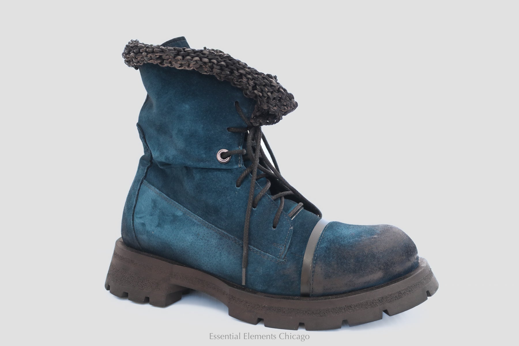 Papucei Jason Leather Boots - Blue - Essential Elements Chicago