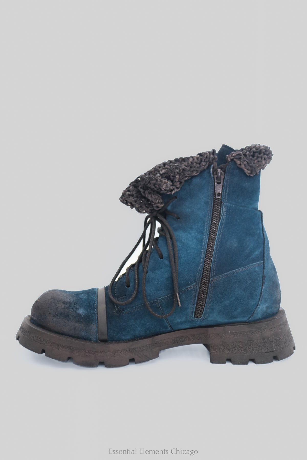 Papucei Jason Leather Boots - Blue - Essential Elements Chicago