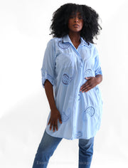 Pass Me a Paisley Tunic Sky Blue ONE-SIZE Clothing - Tunic by Pop Element | Essential Elements Chicago