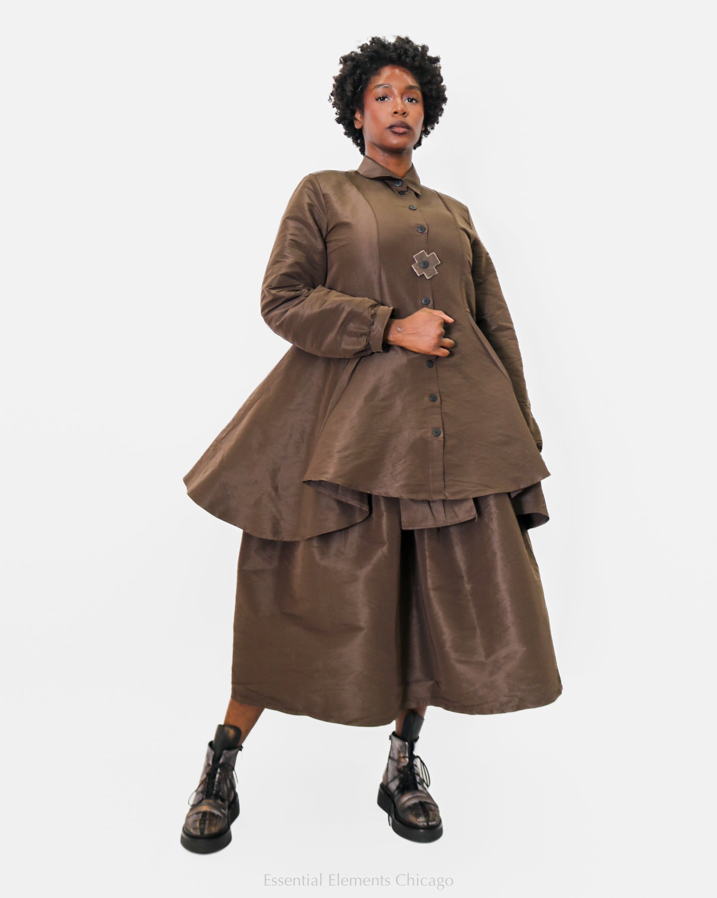 Pluslavie T Blouse, Chocolate - Essential Elements Chicago