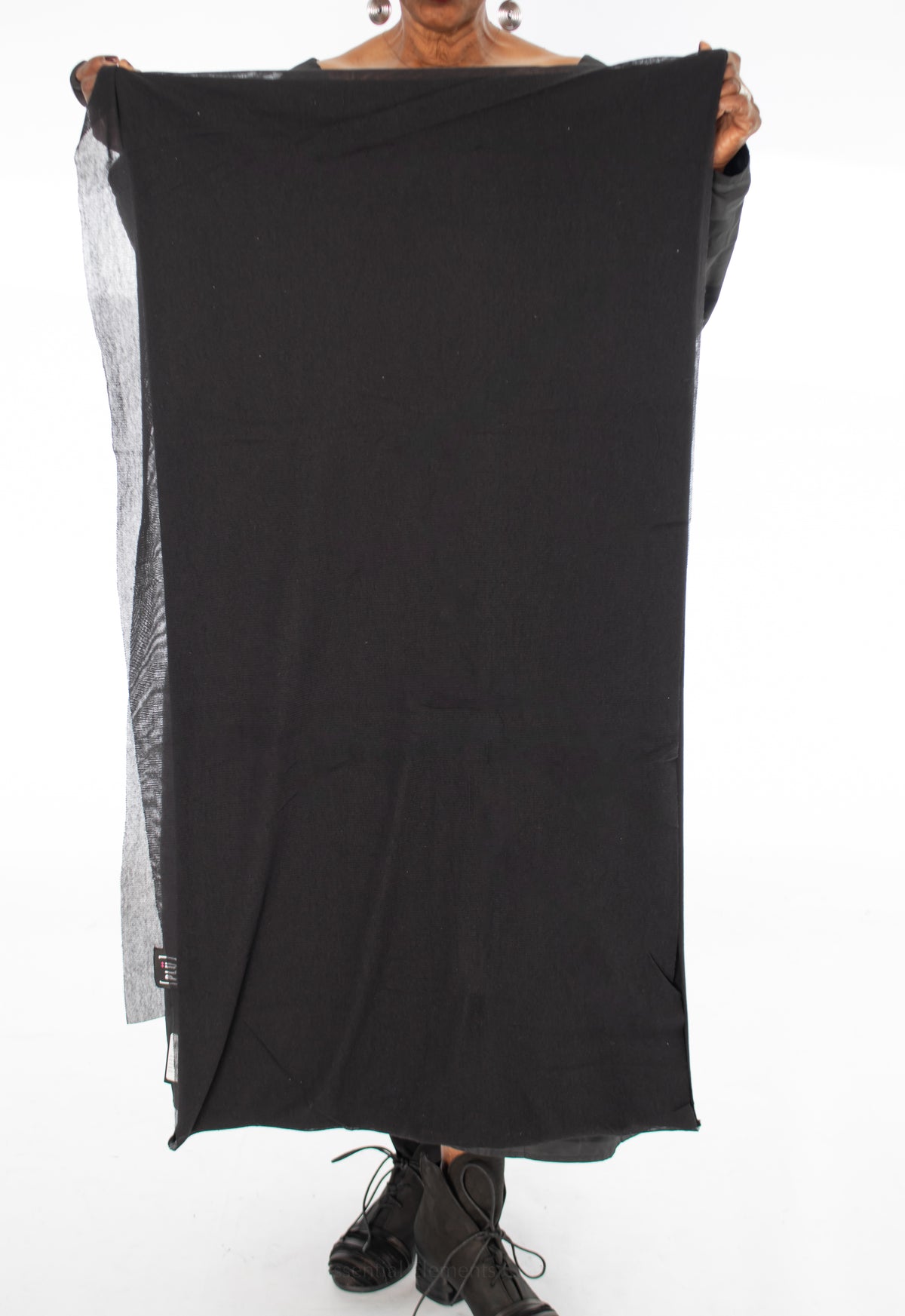 Plüslavie Cotton & Tulle Scarf, Black - Essential Elements Chicago