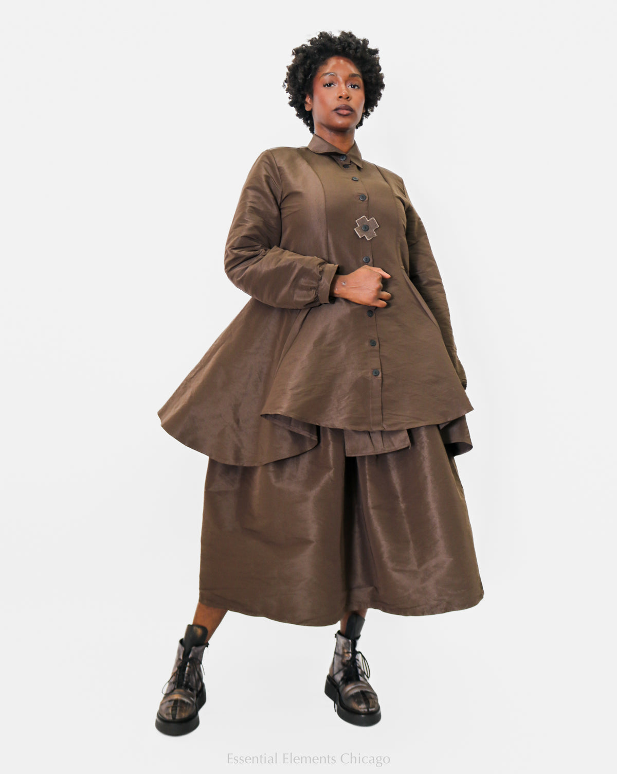 Pluslavie T Blouse, Chocolate - Essential Elements Chicago
