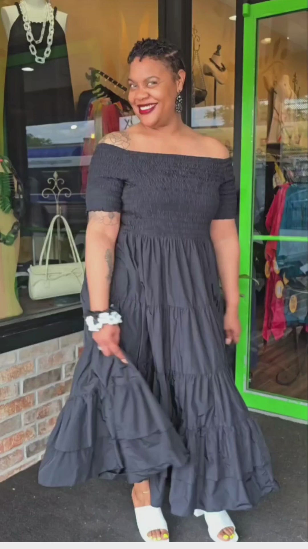 Luukaa Glow Off Shoulder Dress - Essential Elements Chicago