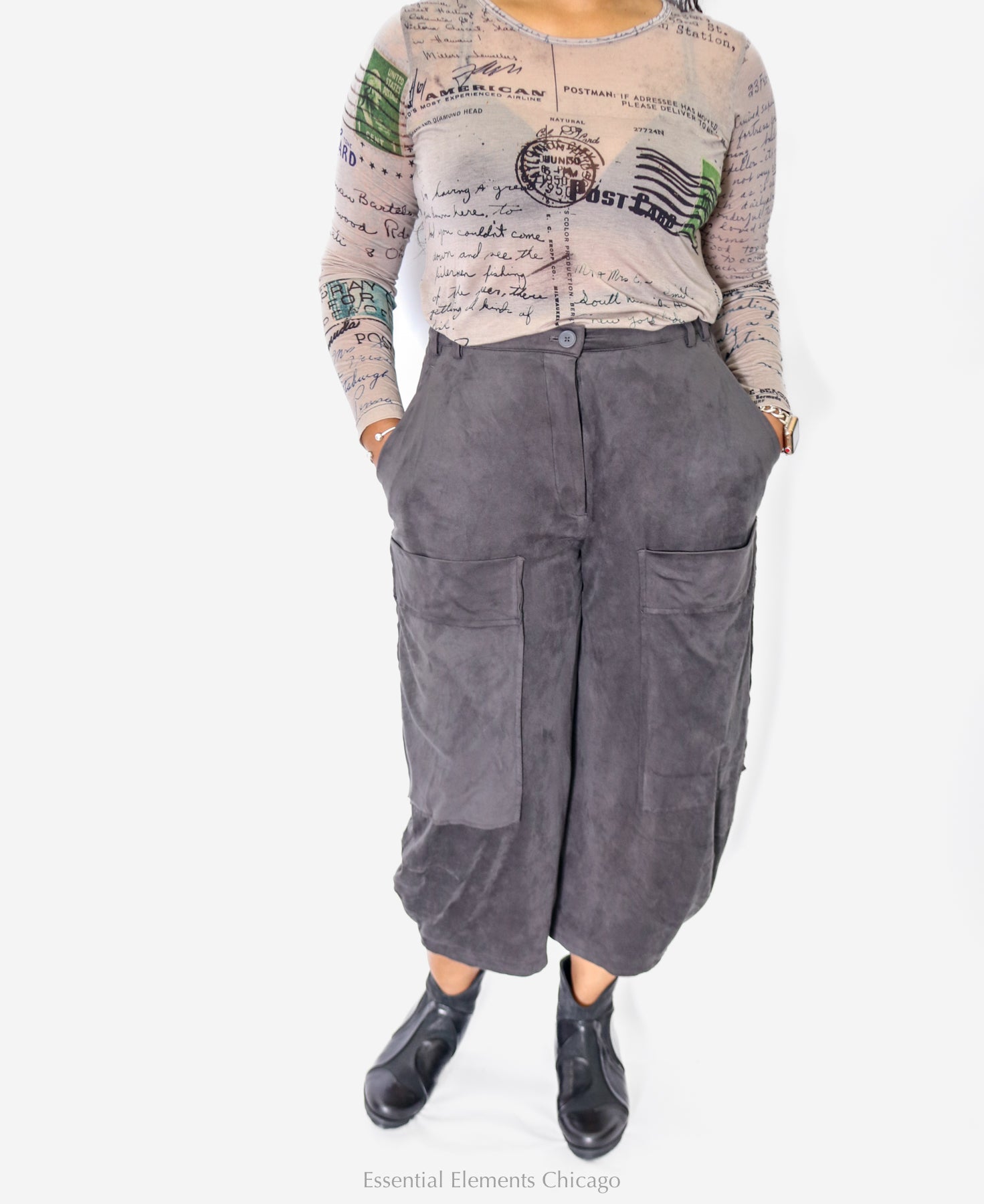 Rundholz Black Label Microsuede Pant, Grey - Essential Elements Chicago