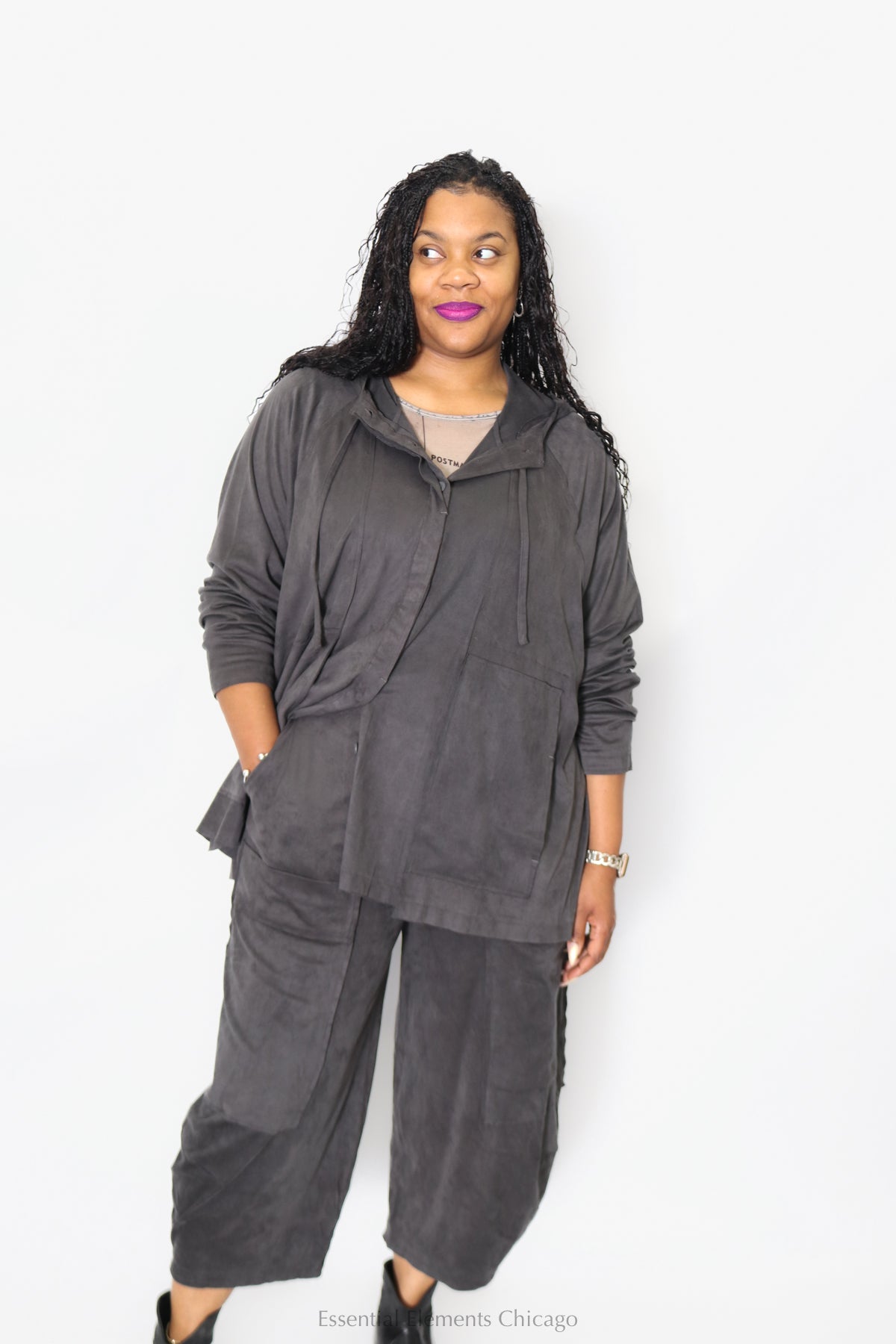 Rundholz Black Label Microsuede Pant, Grey - Essential Elements Chicago