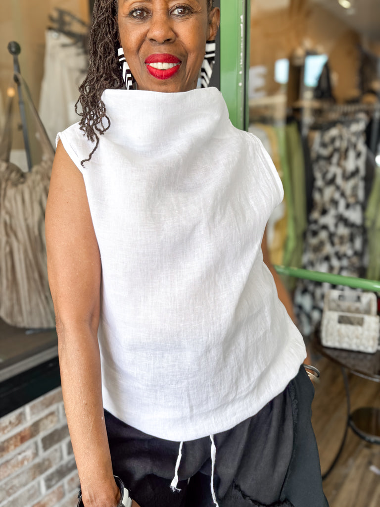 Saga Linen Cowl Top - Essential Elements Chicago