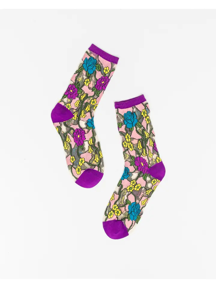 Sock Candy Stain Glass Floral Crew Sock