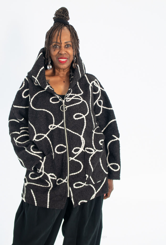 T by Transparente Artistic Swirl Coat