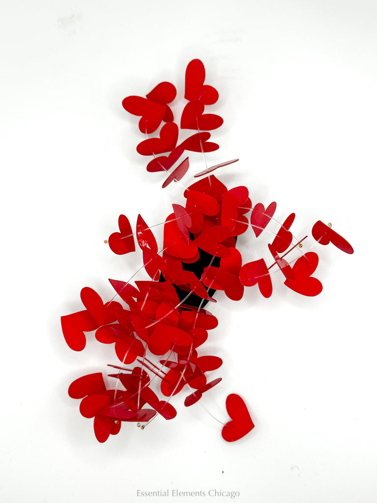 TAKARA Red Floating Hearts Brooch - Essential Elements Chicago