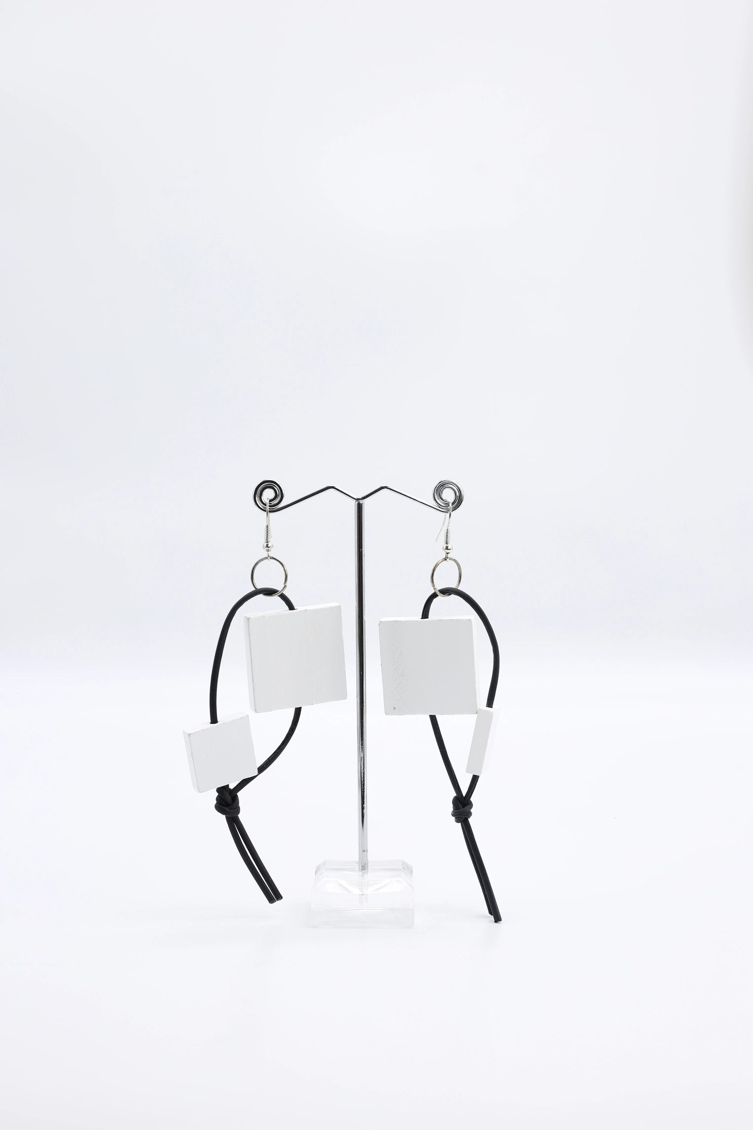 Jianhui Leatherette & Squares Earrings