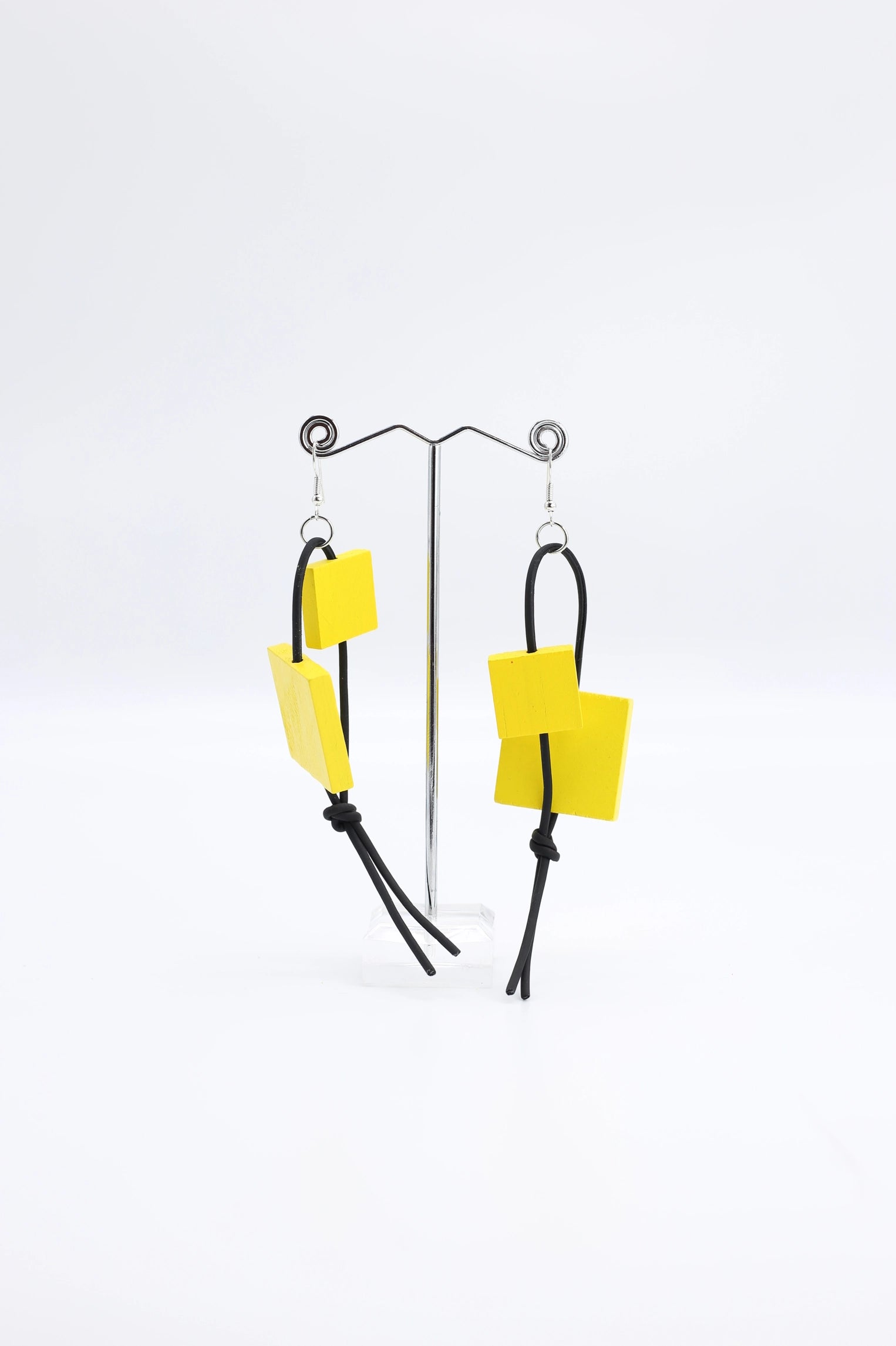 Jianhui Leatherette & Squares Earrings