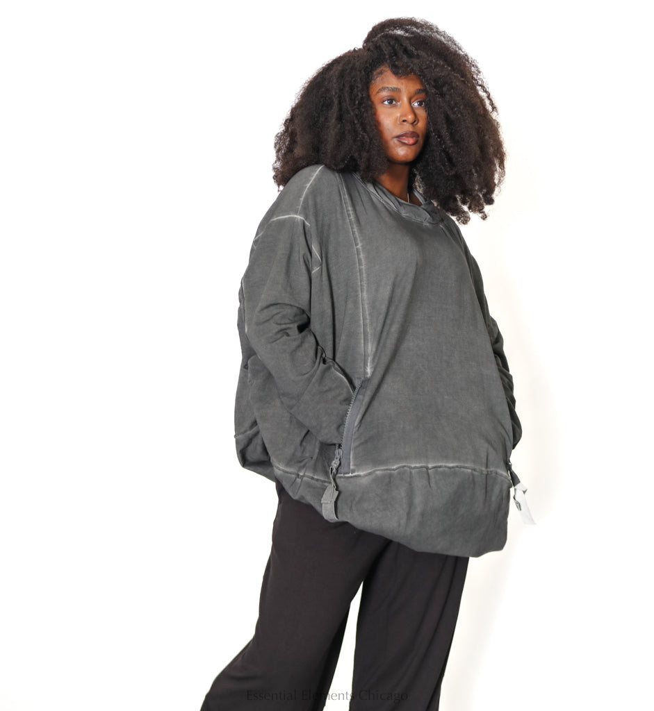 Zilberman Oversized Tunic, Anthracite - Essential Elements Chicago