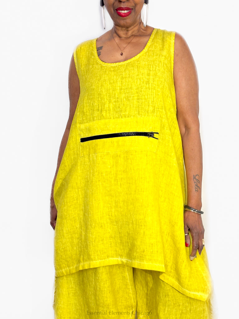 Zilberman Sleeveless Linen Tunic - Essential Elements Chicago