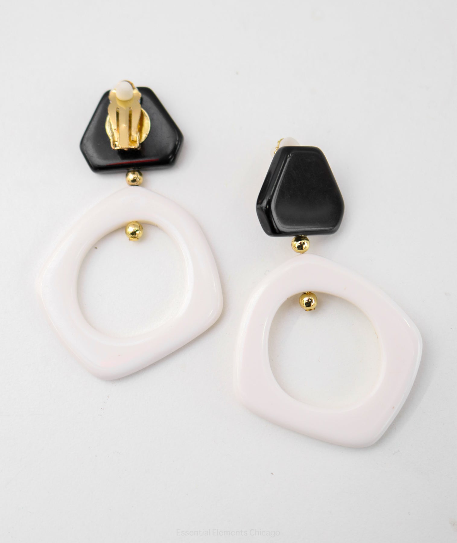 2-Tone Geo Earring-Clip On - Essential Elements Chicago