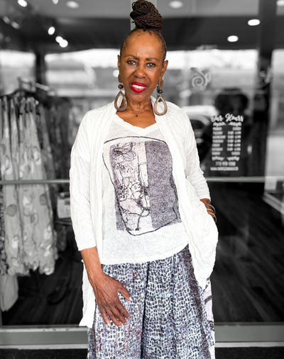 3 Potato Crinkle Open Jacket, White - Essential Elements Chicago