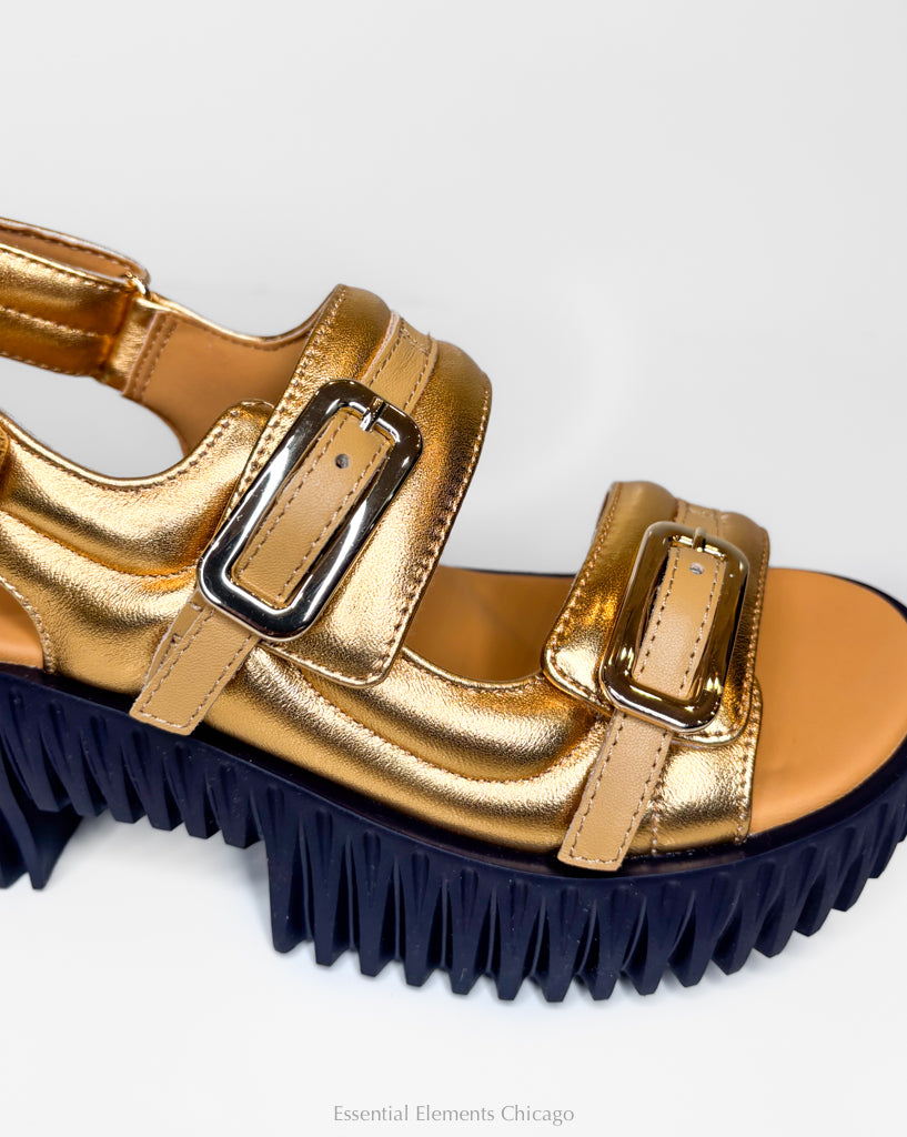 4ccccees Plia Kiko Sandal, Gold - Essential Elements Chicago