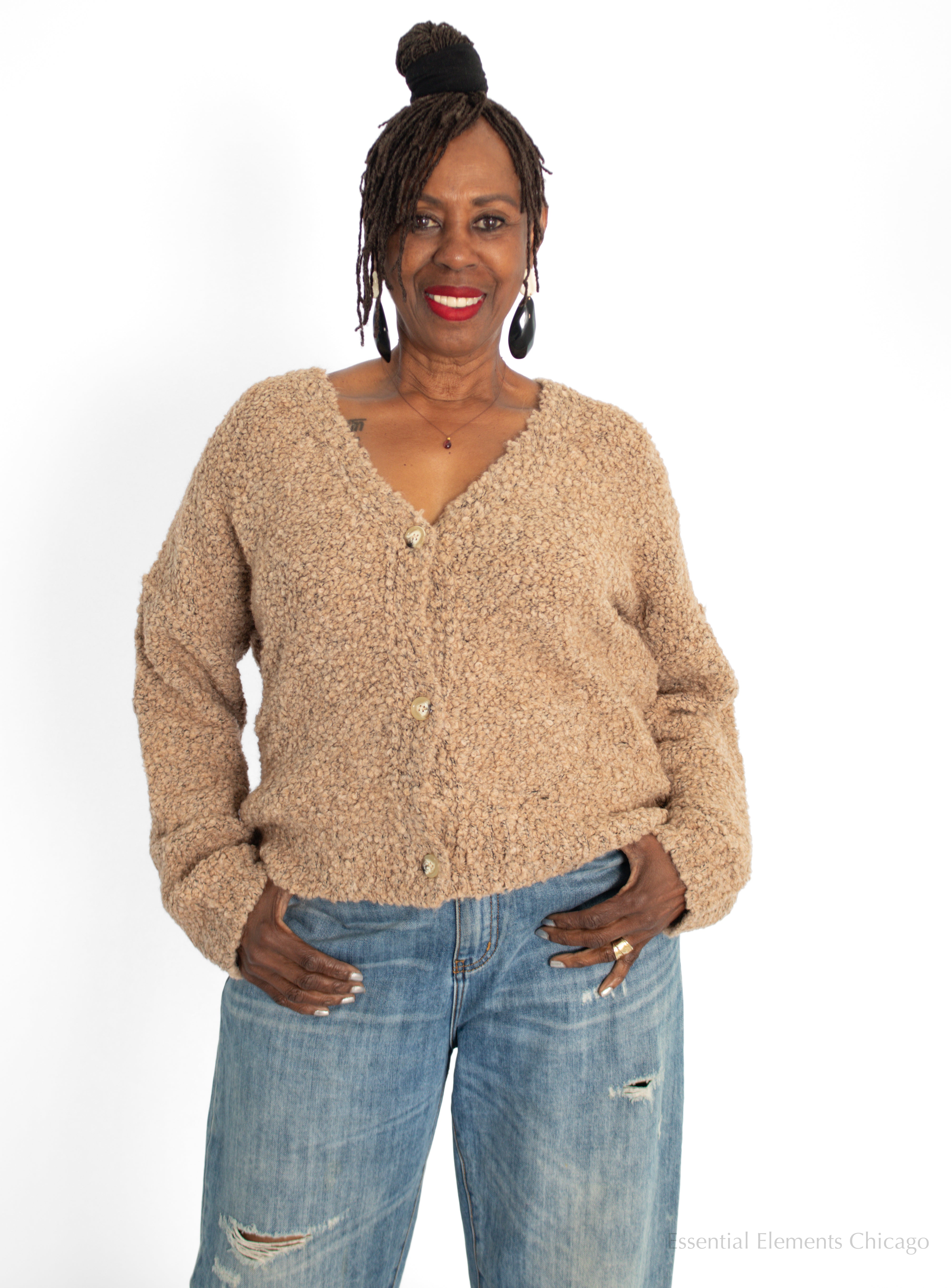 Alembika Boucle Cardigan, Sand