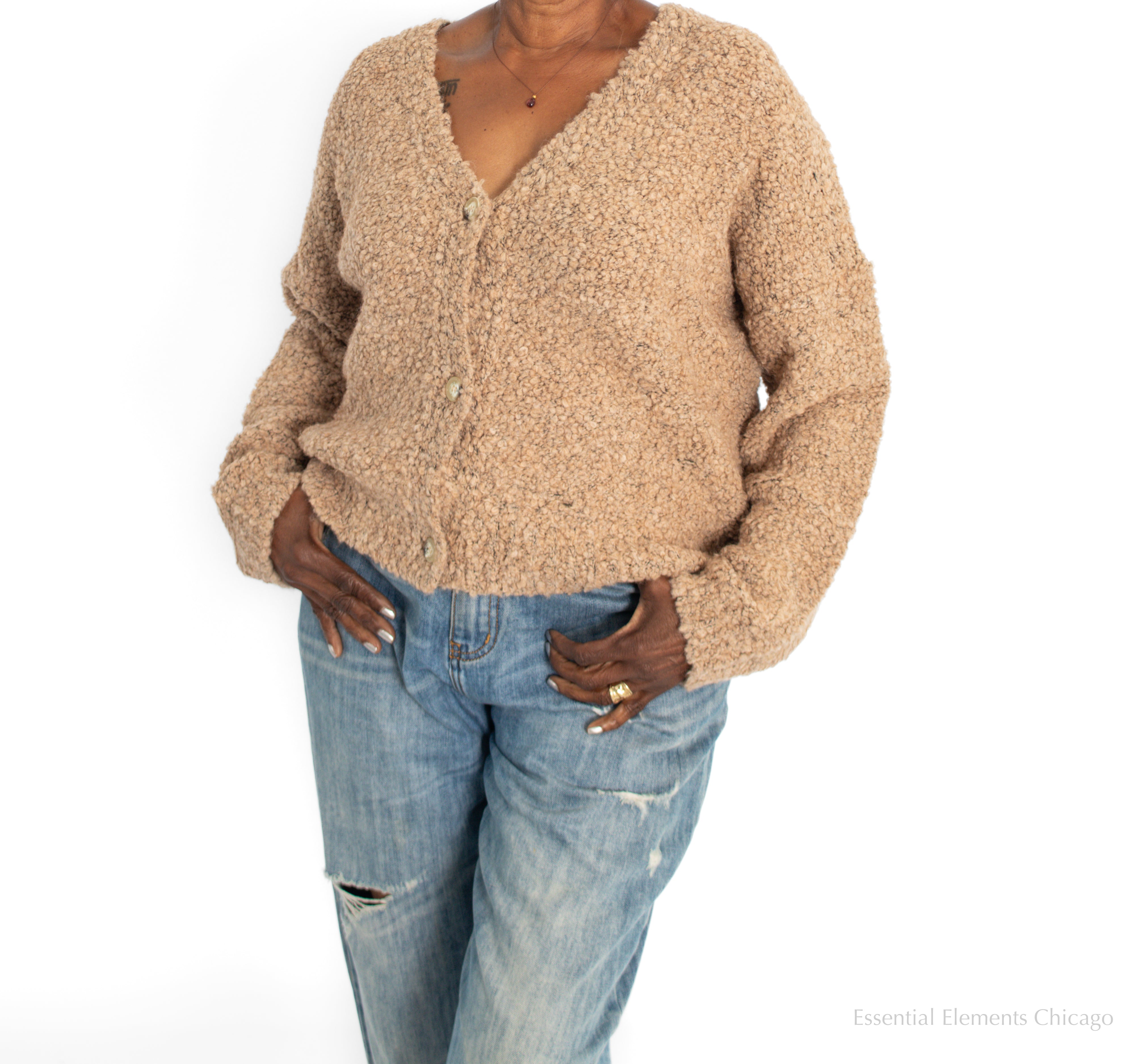 Alembika Boucle Cardigan, Sand