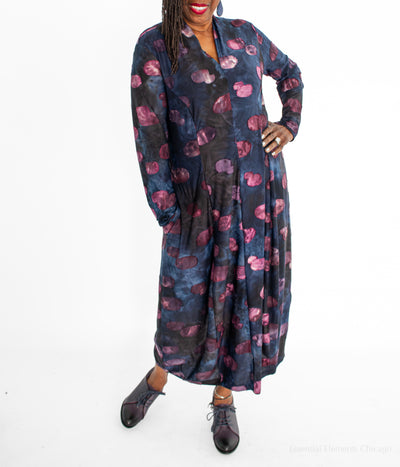 Alembika V-Neck Cocoon Dress, Midnight - Essential Elements Chicago