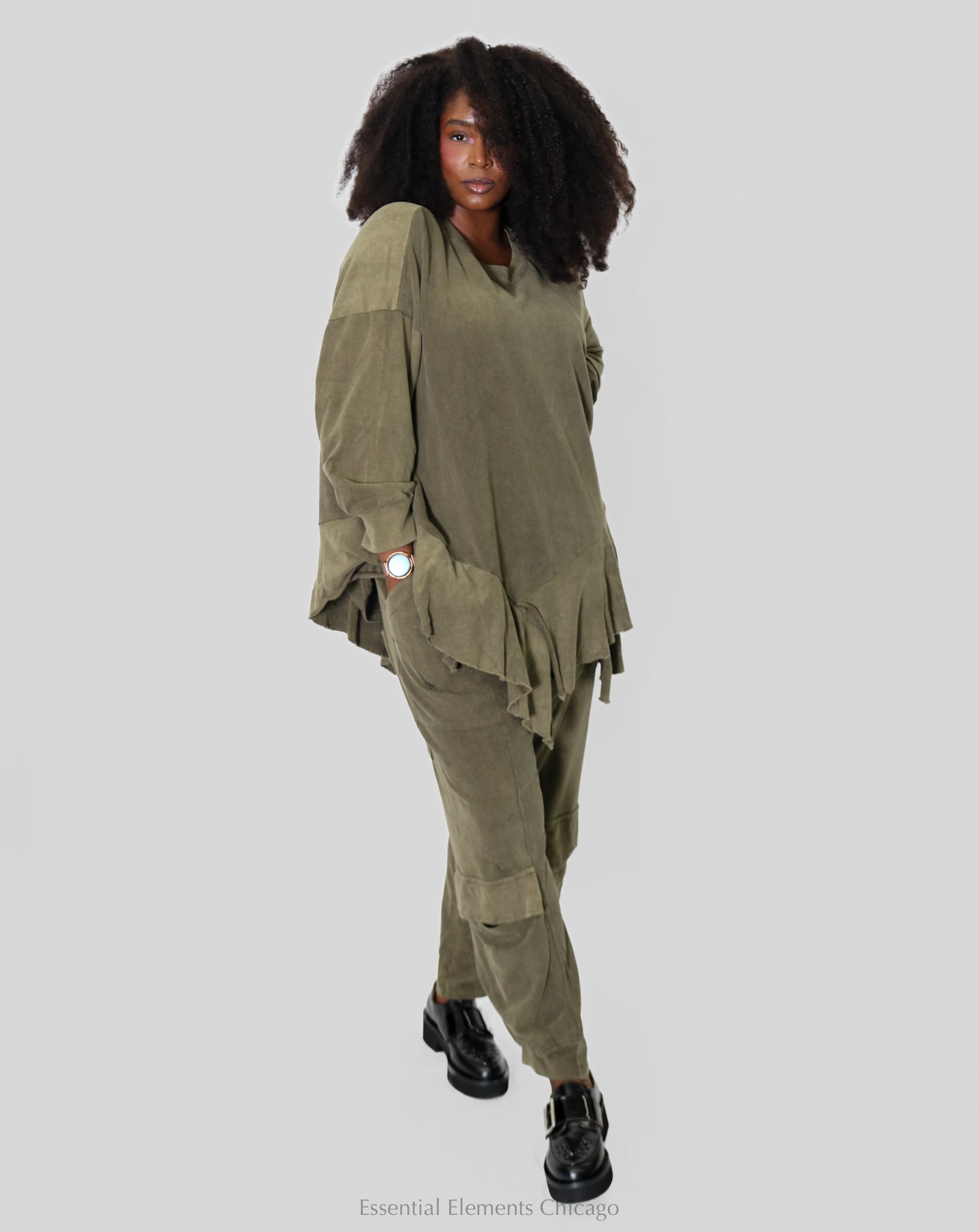 Alembika Sahara Top - Olive - Essential Elements Chicago
