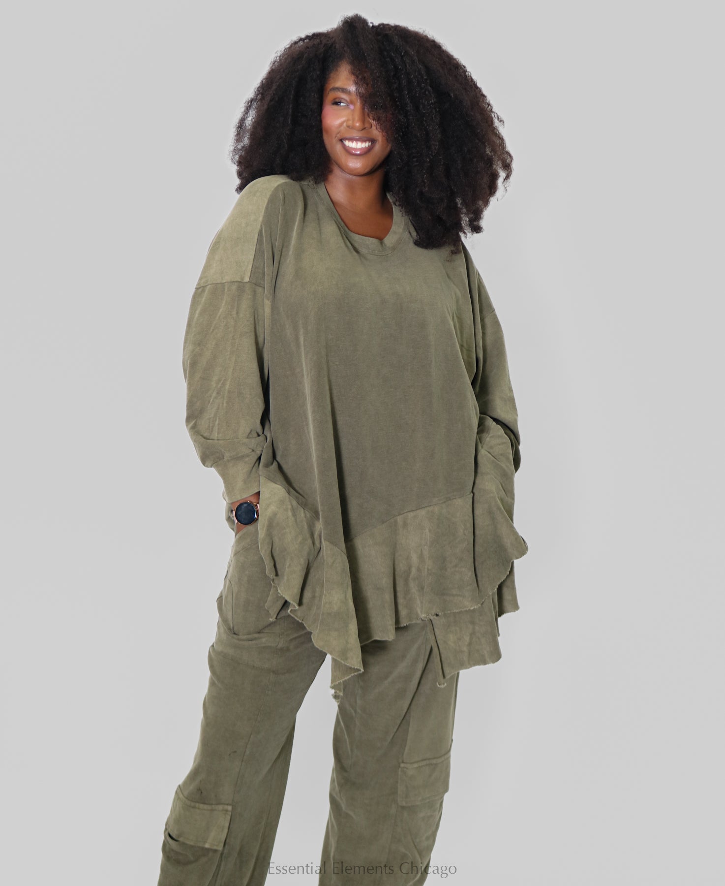Alembika Sahara Top - Olive - Essential Elements Chicago