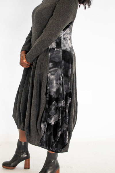Alembika Knit Dress, Grey - Essential Elements Chicago