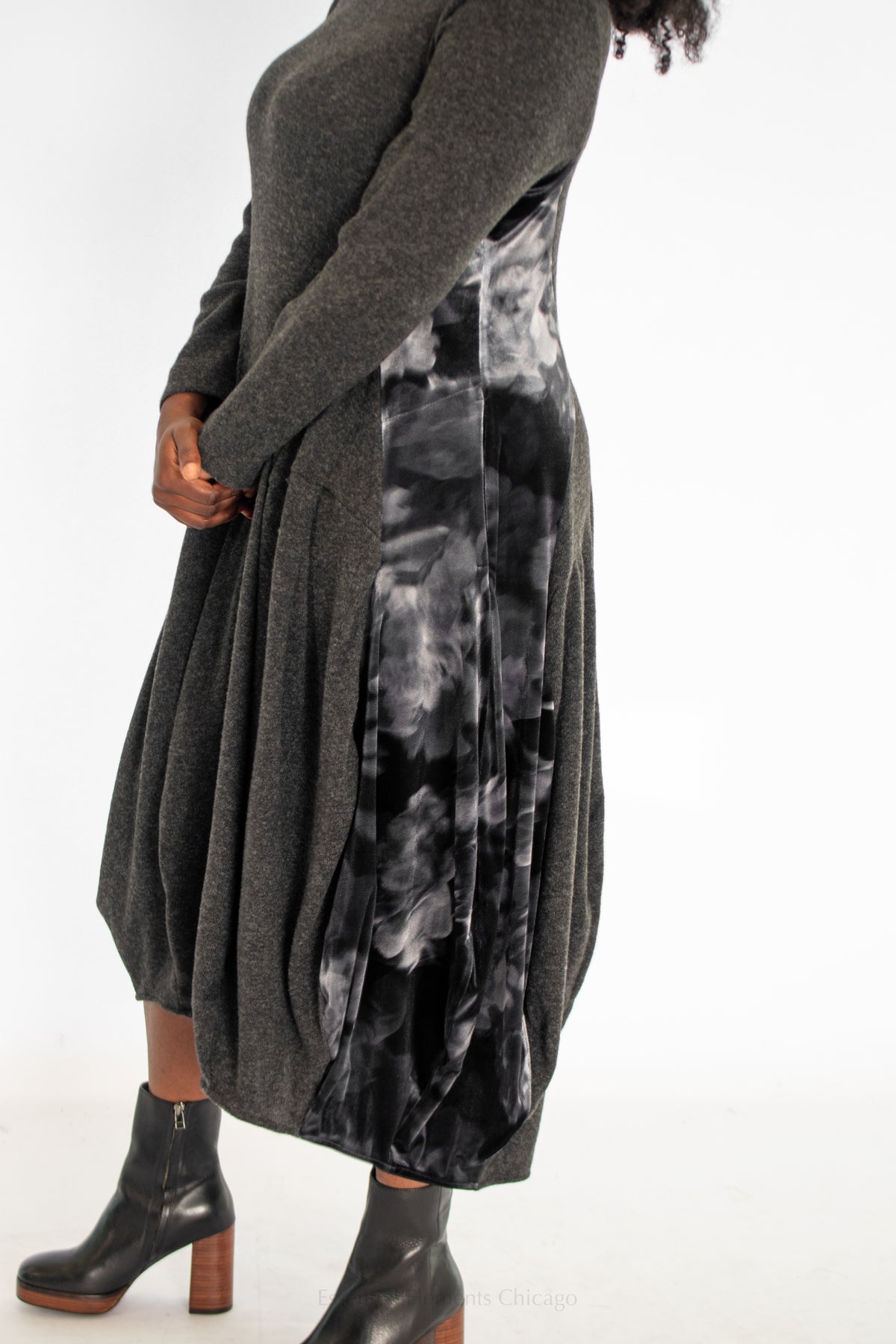 Alembika Knit Dress, Grey - Essential Elements Chicago