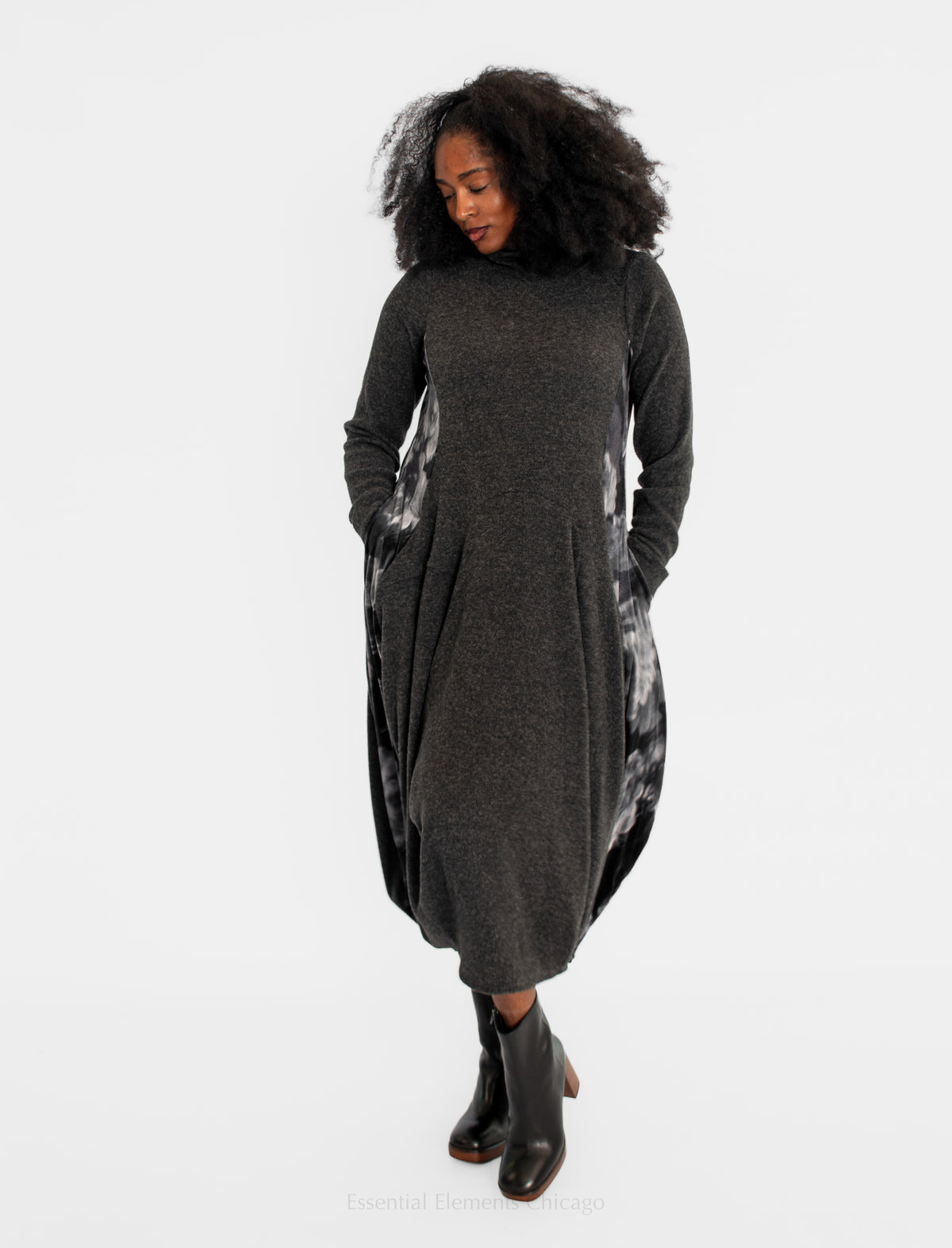 Alembika Knit Dress, Grey - Essential Elements Chicago