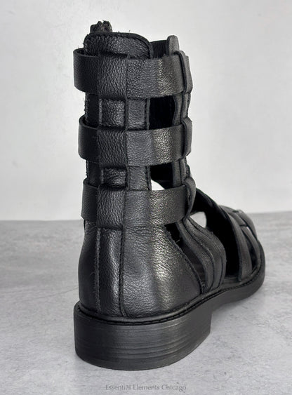 All Black Glad 26 Gladiator Sandal