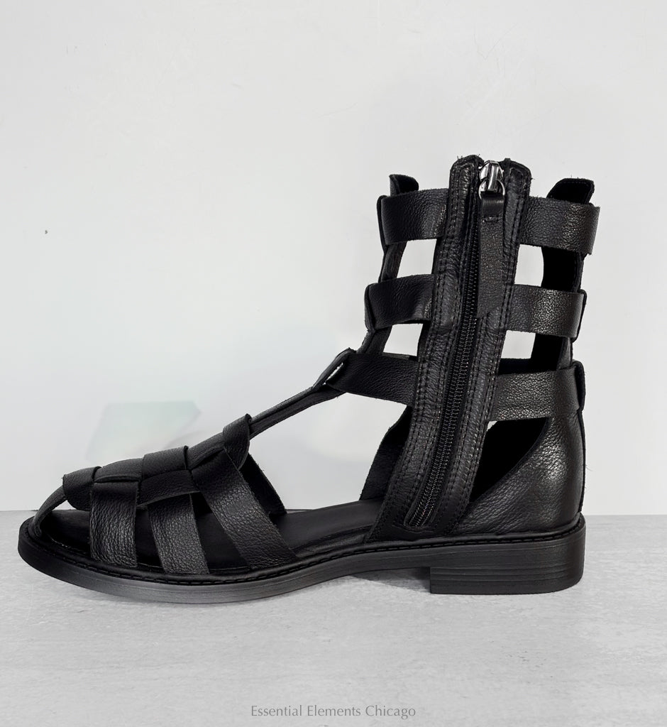 All Black Glad 26 Gladiator Sandal