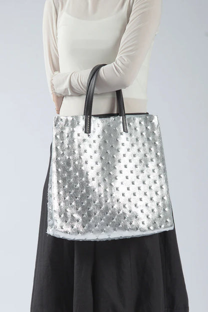 All Black Pebble Leather Tote