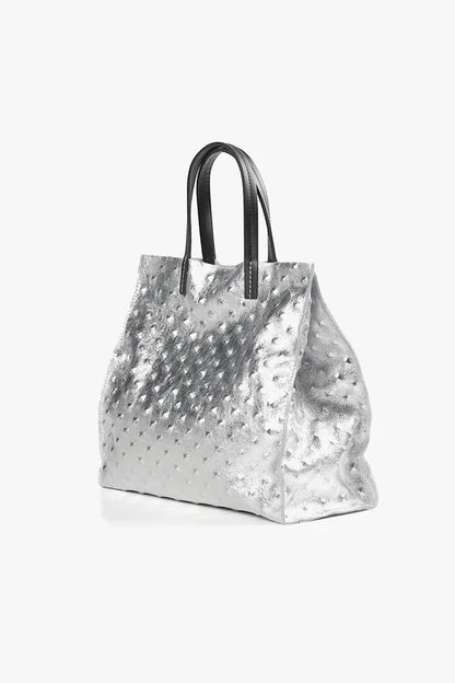 All Black Pebble Leather Tote