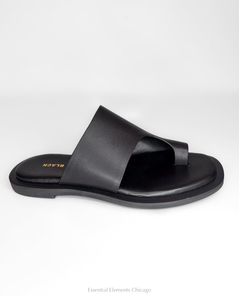 All Black One Side Slide, Black